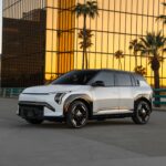 2027 Kia EV3 exterior front three-quarter view