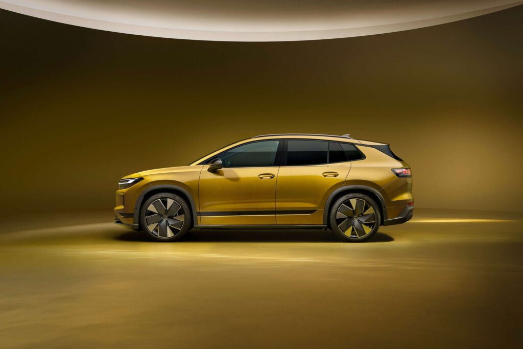 Gold Volkswagen ID. Tiguan electric SUV in side profile
